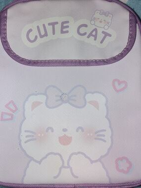 Cute Cat Kawaii Lilac Lunch Food  Bag